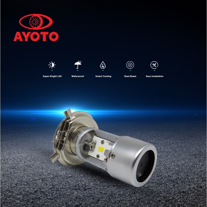 Lampu Mobil &amp; Motor LED AYOTO H4 HS1 30 + 30 WATT M4A Original 1 Pasang Isi 2PCS