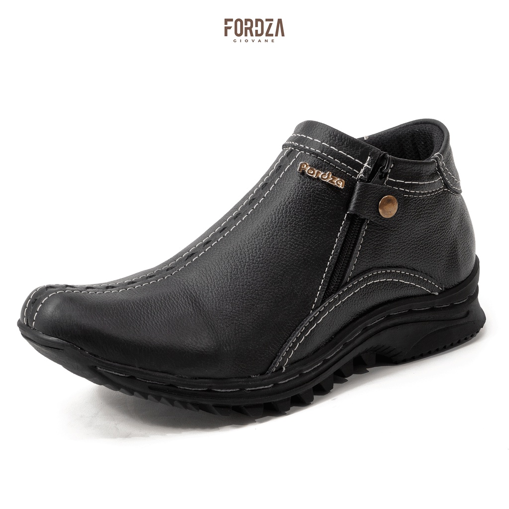 Sepatu Pria Boots Casual Kulit Asli Wing Double Zipper Original Hand Made T001