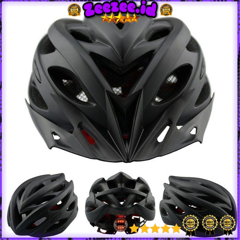 Helm Sepeda EPS PVC Shell dengan Lampu Backlight - 1105 - Black