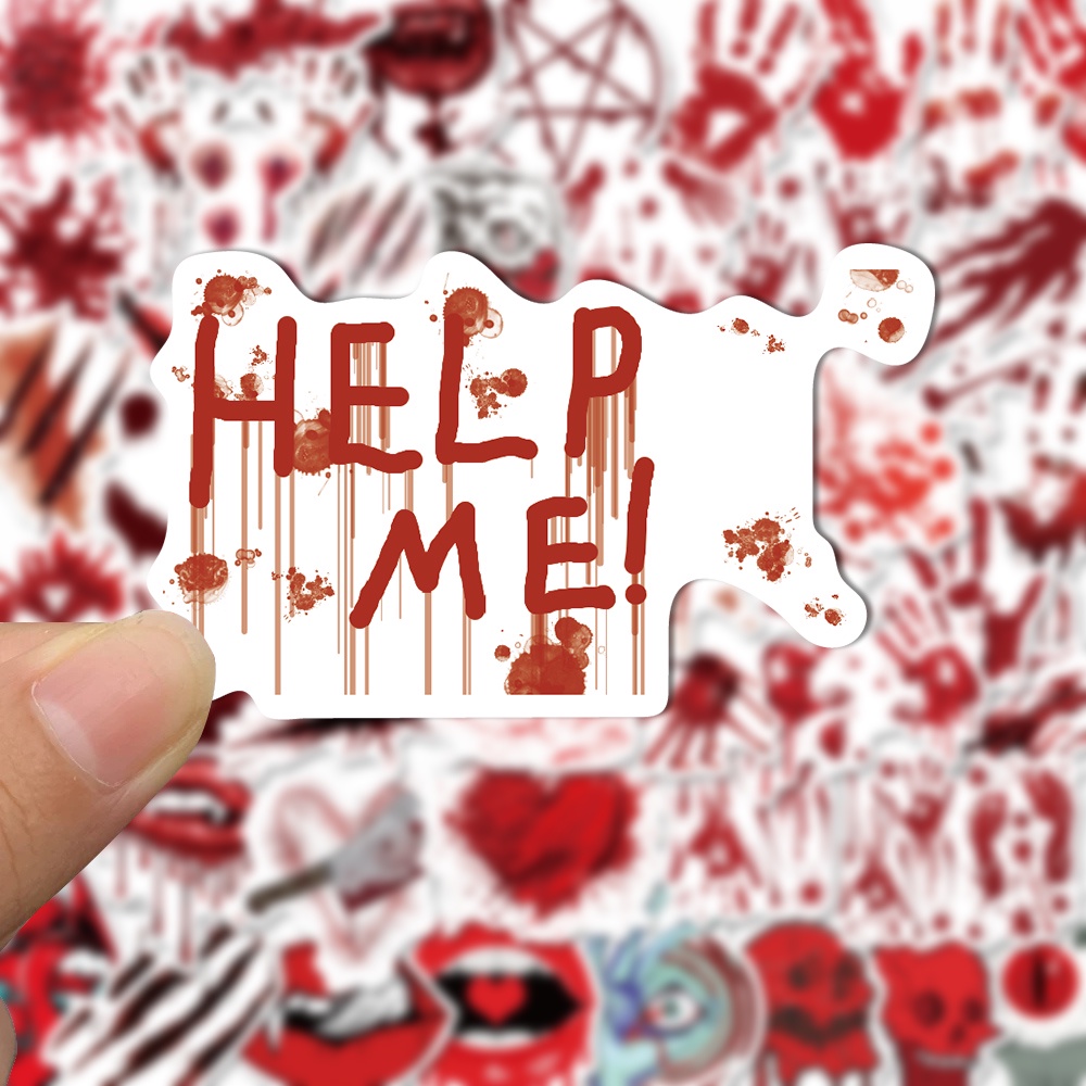 48pcs Stiker Tema Horror Anti Air Untuk Dekorasi Laptop