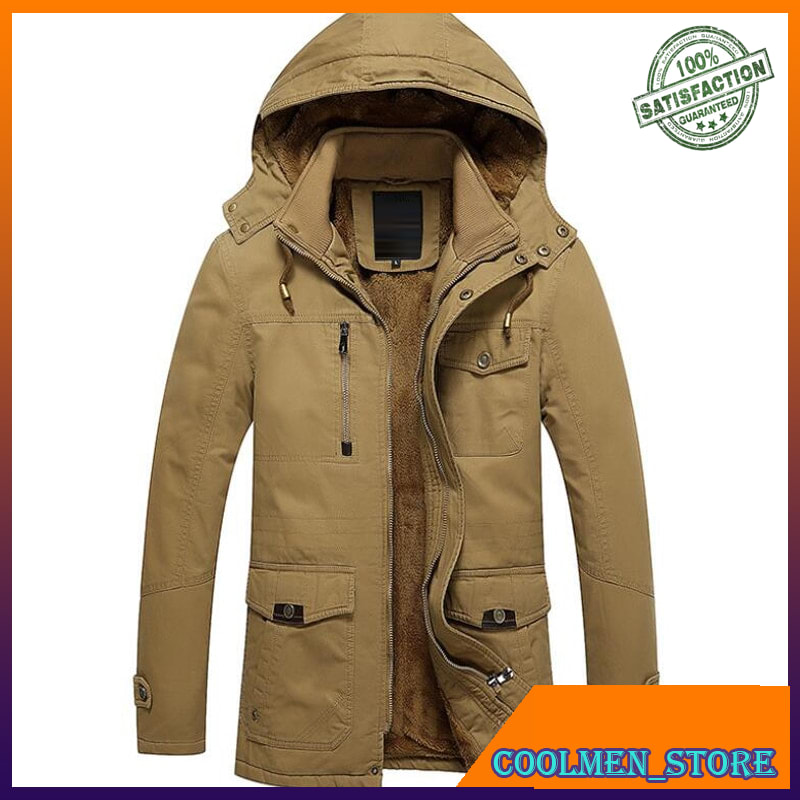 Jaket Parka Pria Original Import Winter Men's Outwear Jackets Men Thick Warm Windbreaker Windproof