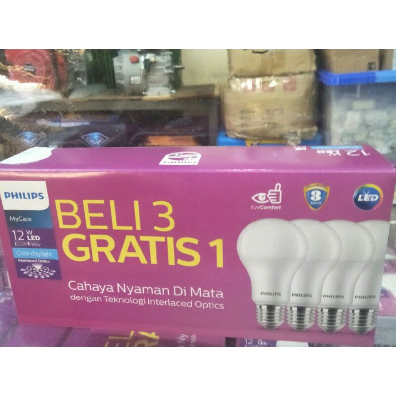 lampu led paket philips 12watt/led bulb 12w paket bohlam philips