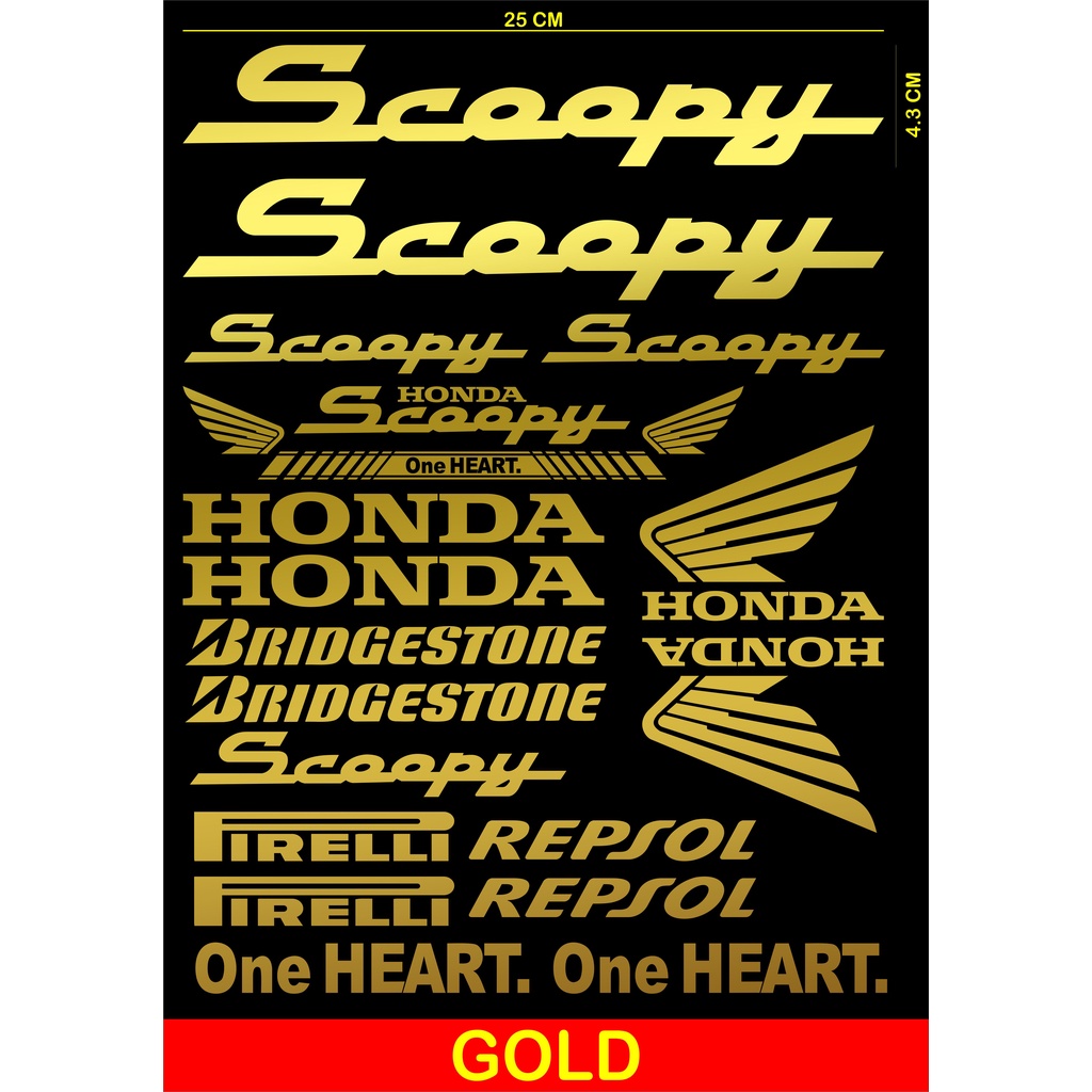 Stiker Motor Unik Keren Cutting Sticker Skotlite Body Motor - HONDA SCOOPY STRIPING