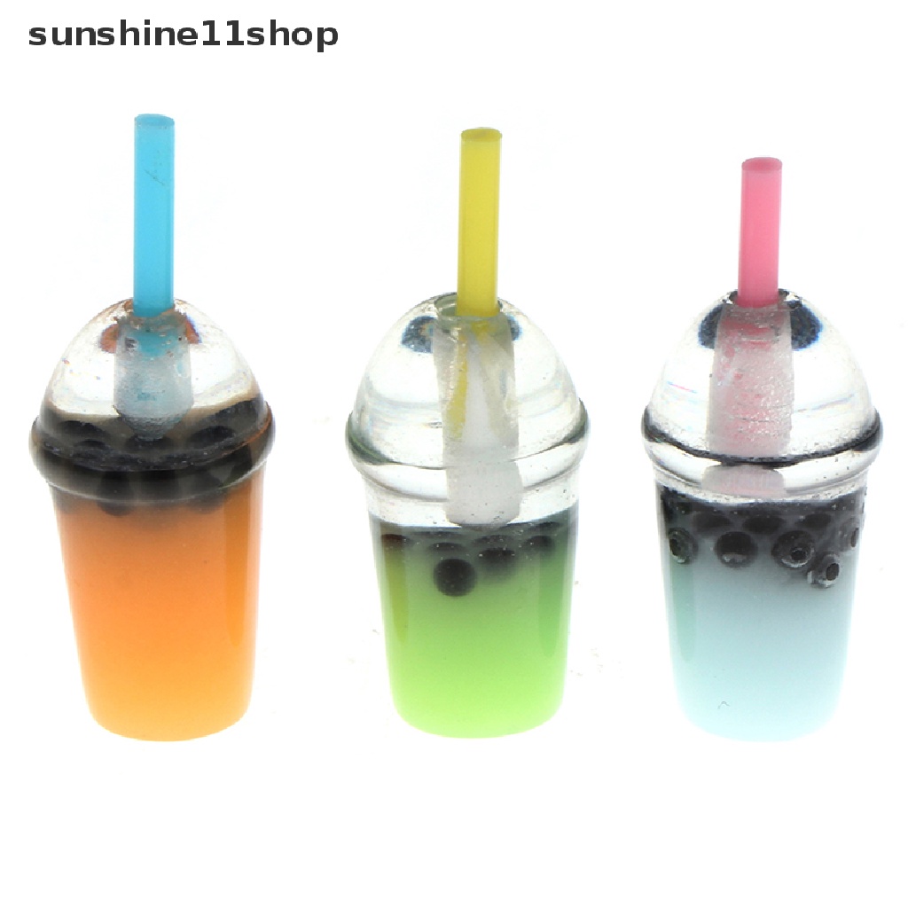 (SHO) 5pcs / Set Mainan Miniatur Gelas Pearl Milk Tea Skala 1: 12 Untuk Dekorasi Rumah Boneka