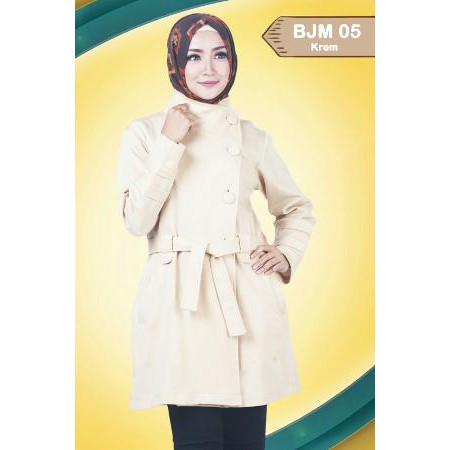Jaket Korea Dewasa Wanita Muslimah Believe BJM 05 Krem ORI
