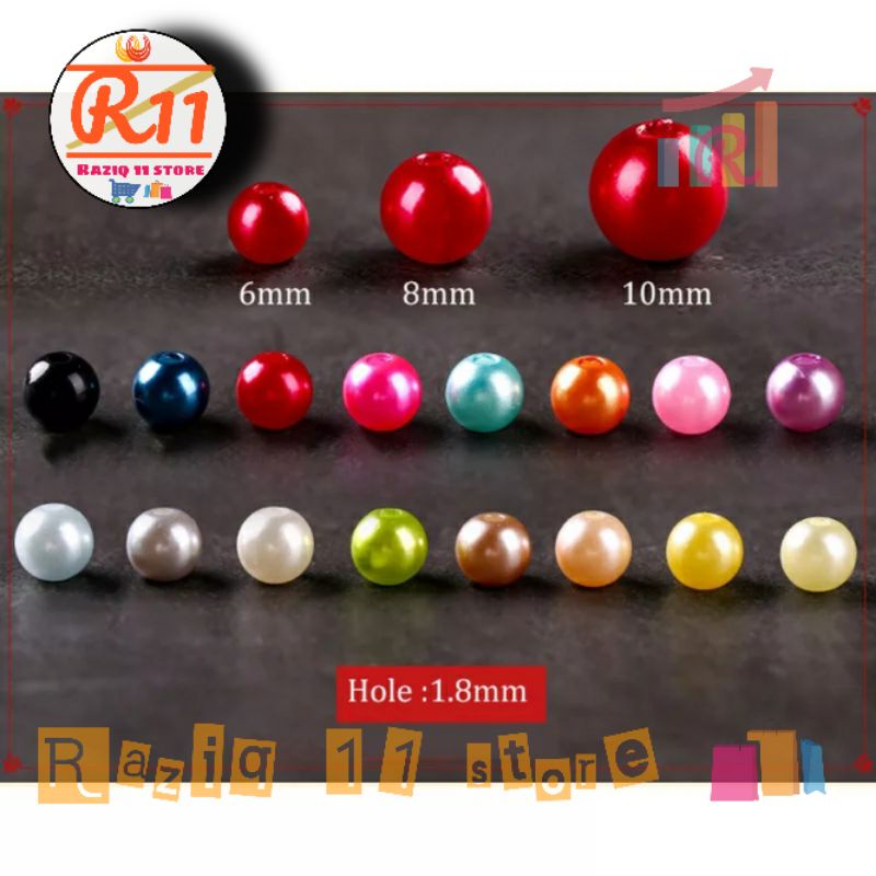 Mutiara Sintetis Mutsin Manik Mutiara Ringan 6mm Kerajinan Diy