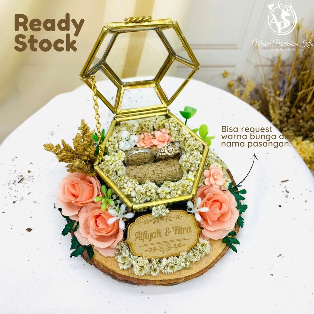 KOTAK CINCIN LAMARAN PERNIKAHAN RINGBOX BANNY SIMPLE RUSTIC