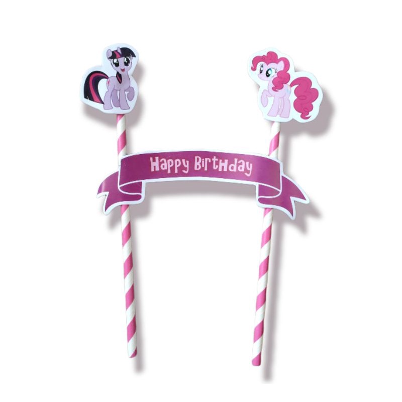 topper toper hiasan tusukan kue cake nasi tumpeng puding ulang tahun happy birthday karakter kuda po