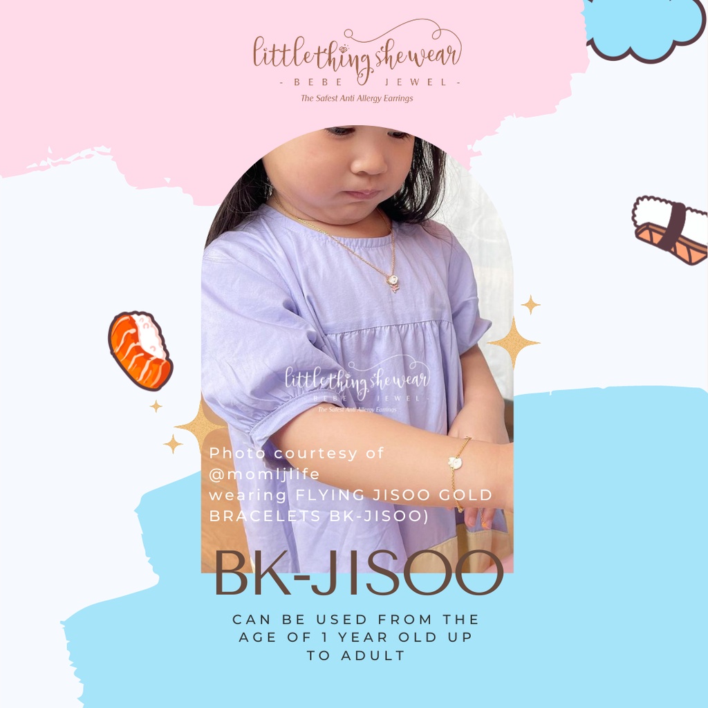 Gelang Littlethingshewear BP-JISOO 1,4gr - Flying Jisoo Bracelets White Gold for Toddler