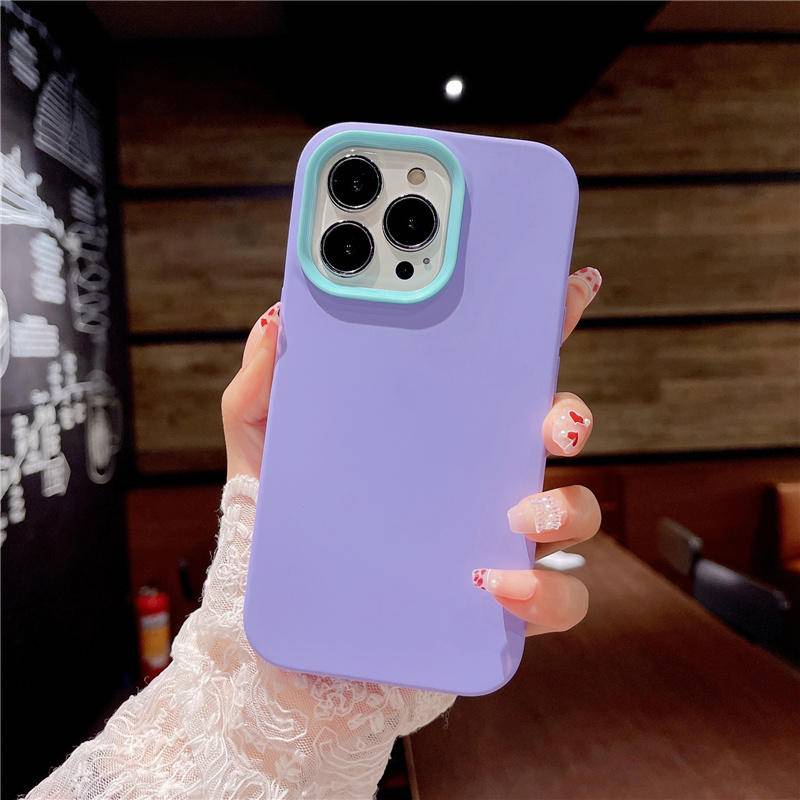 For iPhone 11 12 13 Pro Max 3 in 1 Silicone Phone Case For iPhone11 iPhone12 iPhone13 Soft Shockproof Bumpepr Back Cover