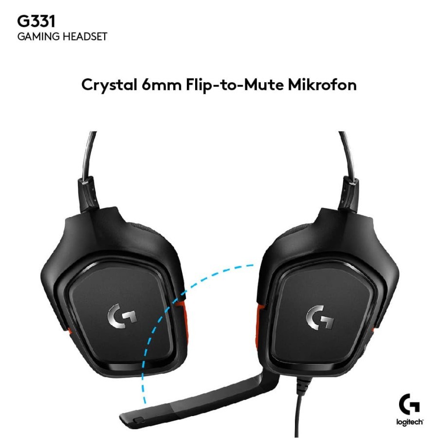 Logitech G331 Headset Gaming Stereo Flip to Mute Mic