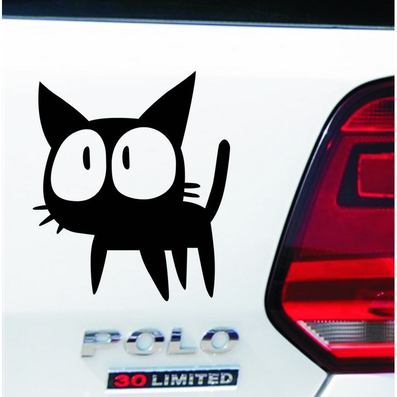 Tempelan Stiker Mobil Shock Kitty Kuncing Reflector Kualitas Import