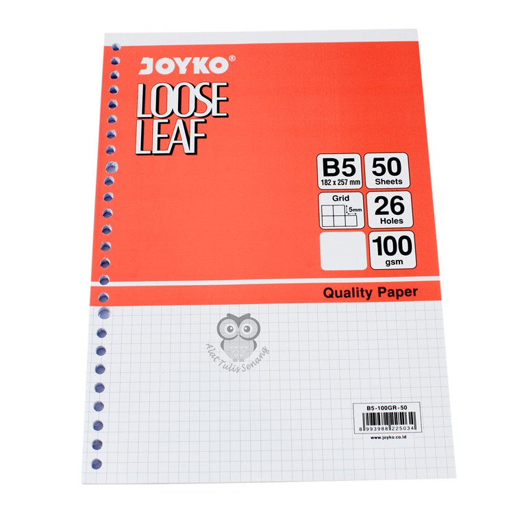 

Loose Leaf B5 26 Lubang Joyko isi 50 Lembar
