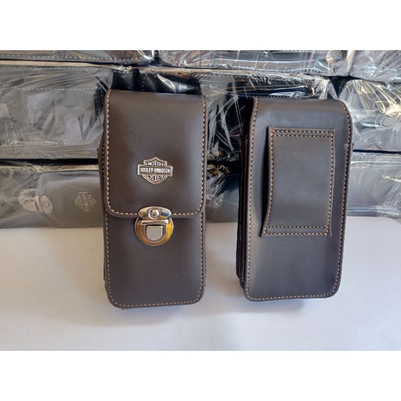 Dompet Hp Pinggang Kulit Pria Ukuran 6.5 inchi - 6.8 inchi - Sarung Hp Pinggang 2 Slot