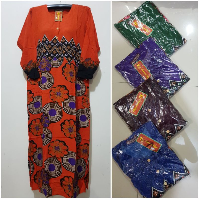 YULI - LONGDRES BATIK POLA LD 105 CM PB 127 CM BATIK KENCANA UNGU (KU)LEBEL COKLAT(KUC)