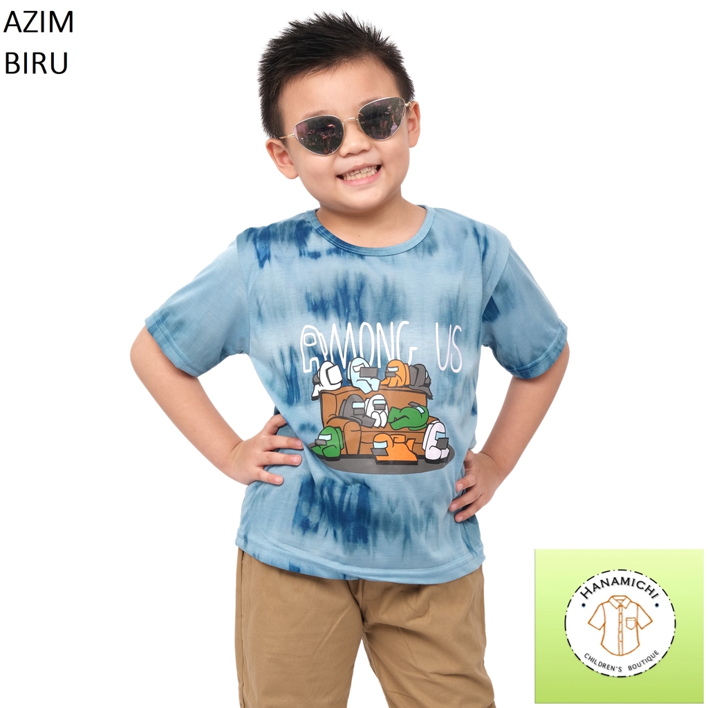 Hanamichi AZIM Kaos Anak Tie Dye Bergambar Lengan Pendek