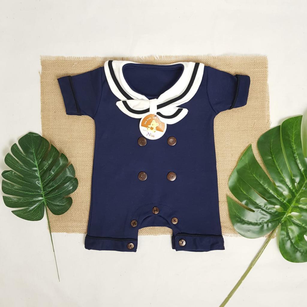 Baju Bayi Romper Sailor/Baju Romper Pendek Bayi