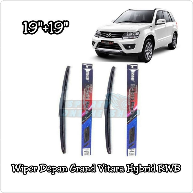 Wiper Depan Grand Vitara 19&quot;+19&quot; Hybrid Merk Rwb