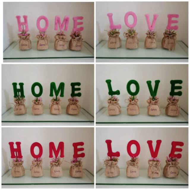 Merry-tanaman hias huruf karung goni