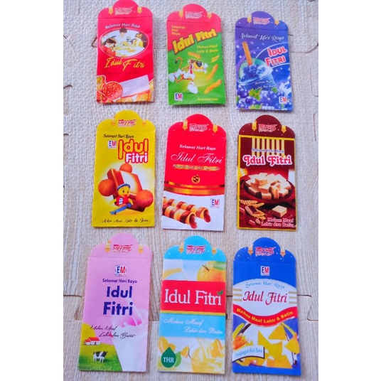 [Pack isi 10 LEMBAR] Amplop Lebaran Snack Unik Kekinian tebal premium ukuran 7 x 12,5 cm - Amplop Lebaran snack viral - 1pack / Amplop angpao isi 10 pcs ukuran 7x12,5 cm / amplop lebaran siap pakai / amplop lebaran isi 10