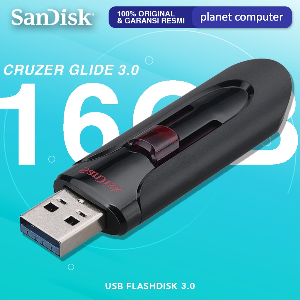 Flashdisk Sandisk Cruzer Glide 16GB 3.0 USB Flash Drive CZ600