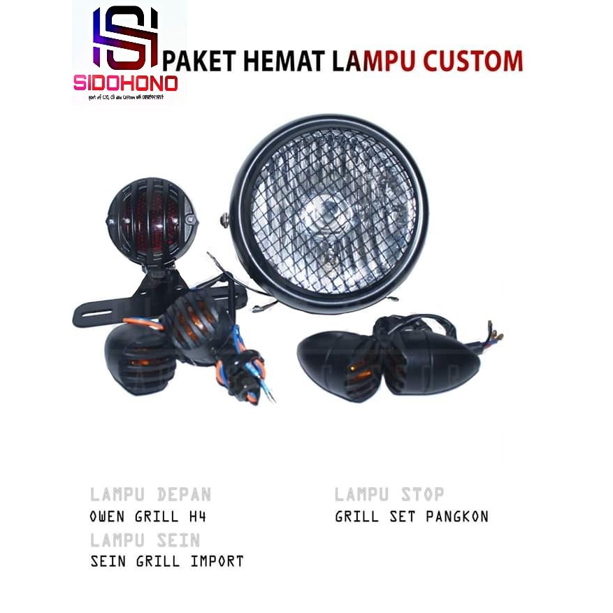 Paket lampu japstyle custom GL MP Tiger Vixion Rxking Scorpio Byson