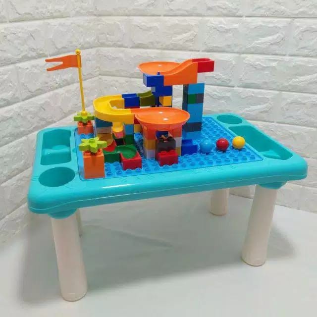 Mainan Balok Lego Meja Duplo Besar Susunan Rial Bola Dan Plant Vs Zombie