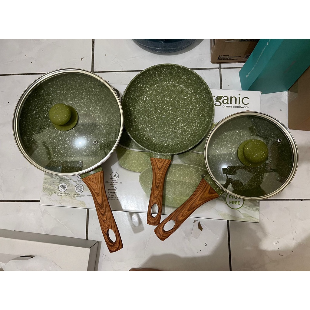 BOLDe Organic Green Pan Set 5Pcs - PANCI SET 5 pcs