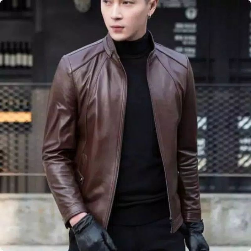 Asli Leather Jaket - Asli Jaket Kulit Domba - Jaket Pria Korean Style