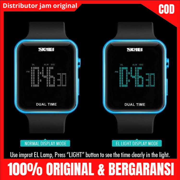 Jam Jm Tangan Tngan Wanita Perempuan Cewek Cewe Digital Anti Air Skimei Skmei Skemei Original 1271-5