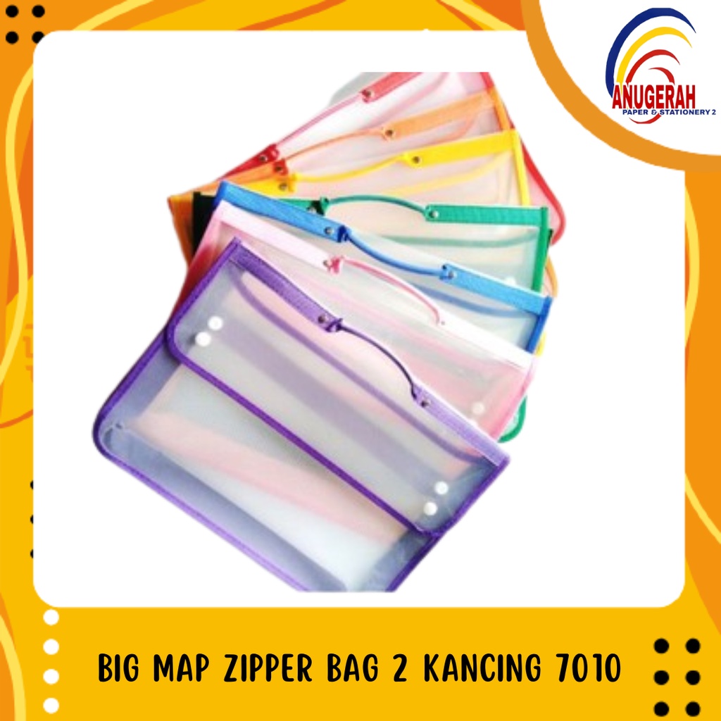 Jual Big Map Zipper Bag Kancing Pcs Shopee Indonesia