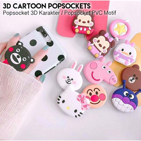 Popsocket 3D Karakter/ 3D Cartoon Popsockets/ POP SOCKET 3D / POP SOCKET TERMURAH PREMIUM