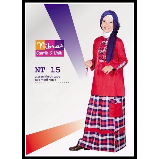 Baju Muslim Anak Nibras NT 15 Merah Gamis Teen Busana Muslim Terbaru