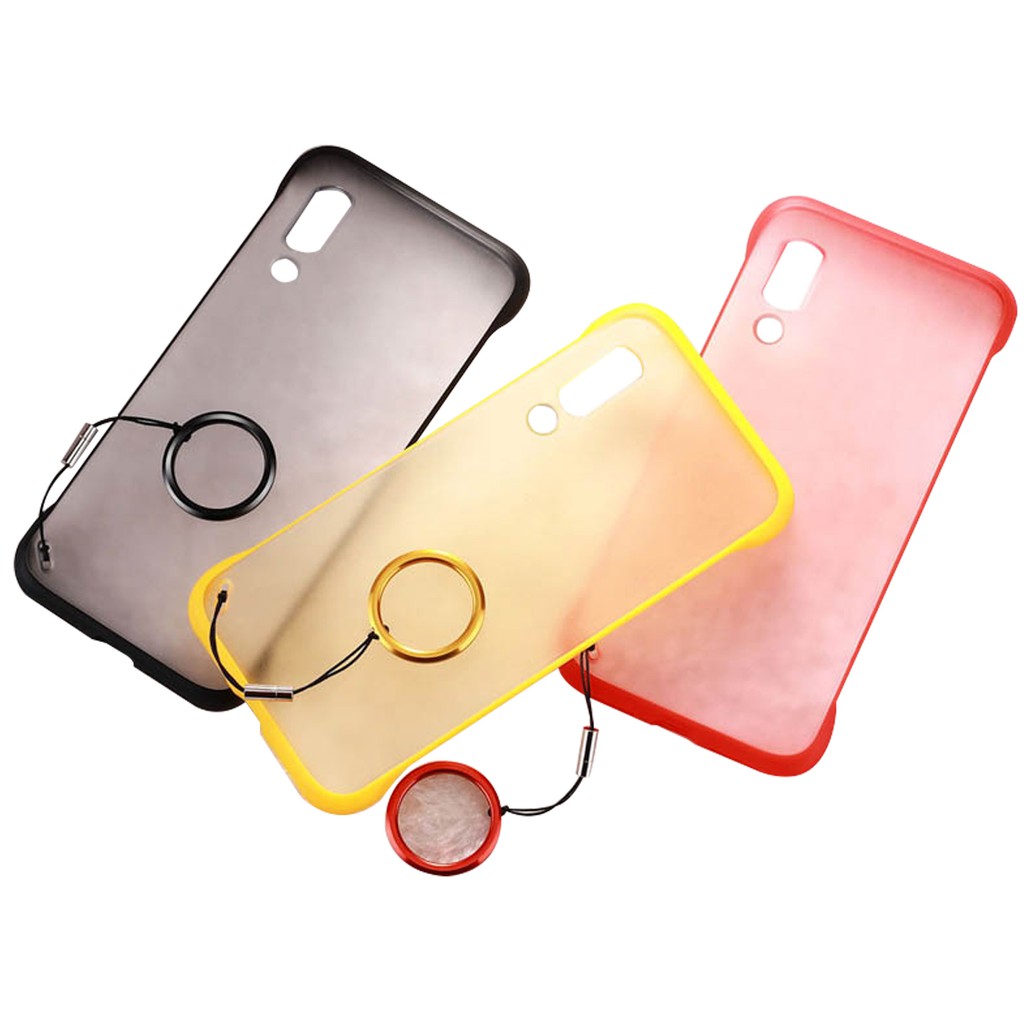 MallCasing - Samsung J4+ | J6+ | A10/M10 | A10S | A20S | A30/20 Translucent Dove + Ring Hard Case