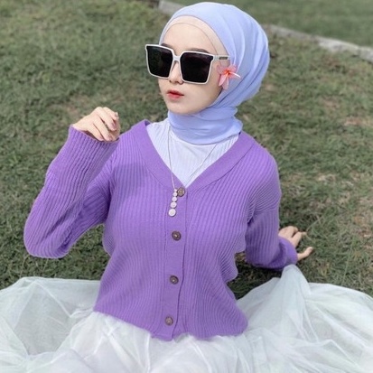 CARDIGAN RAJUT WILLY CROP/CROP RAJUT WANITA LENGAN PANJANG