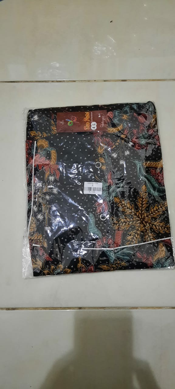 Atasan Batik Wanita Blouse Lengan Panjang Warna Hitam Trend 2021 Size S-m-l-xl-xxl-3l-4l-5l