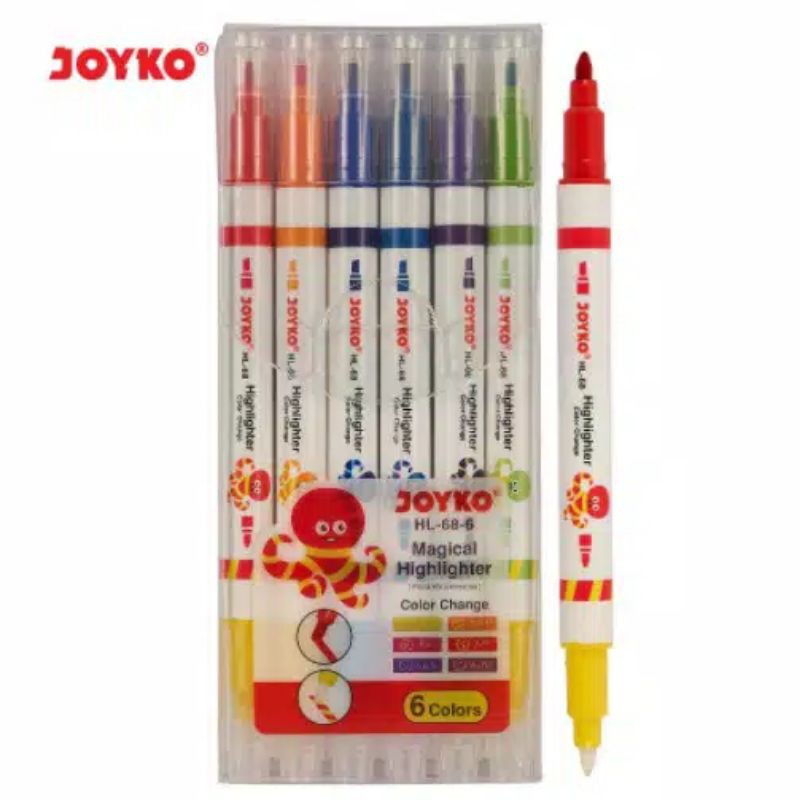 

JOYKO MAGICAL HIGHLIGHTER (PENANDA BERWARNA HL-68-6 ISI 6 PCS)