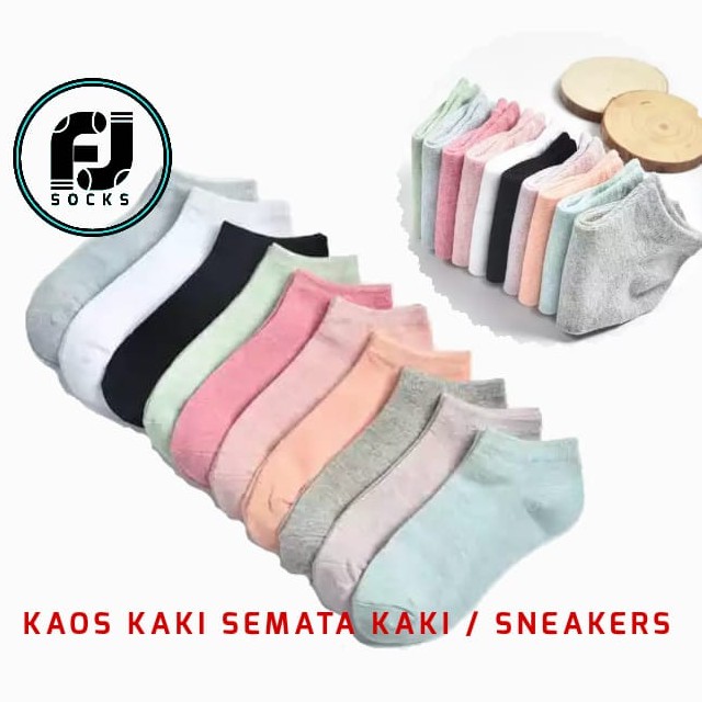 (LUSINAN) KAOS KAKI POLOS ANKLE CUTE SEMATA KAKI SHORT SOCKS PENDEK FASHION IMPORT