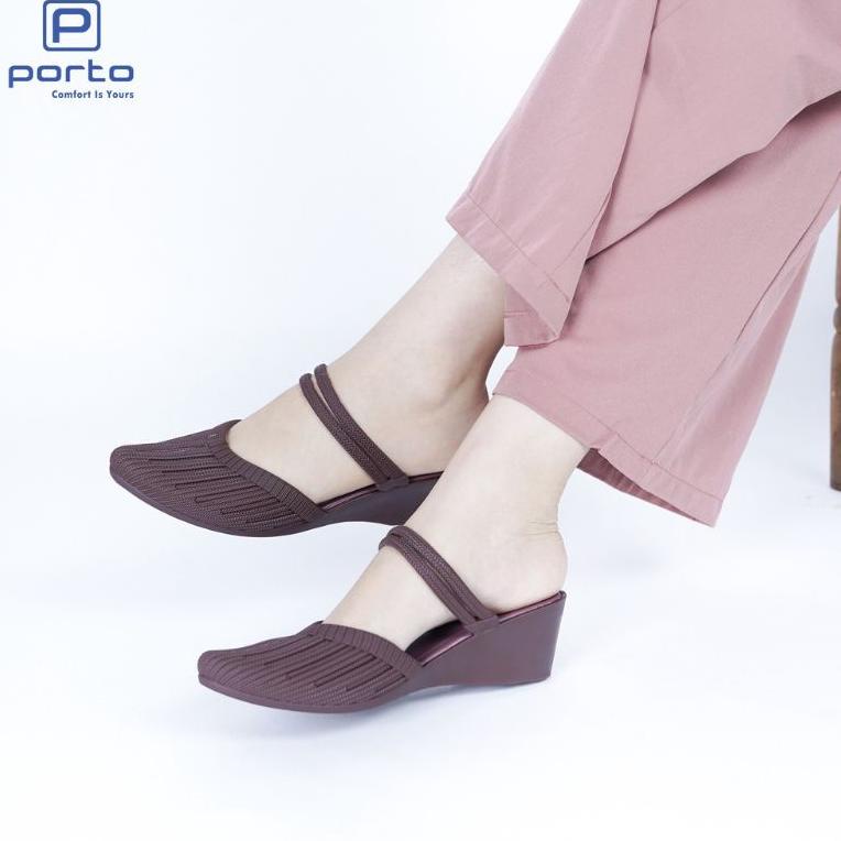 SANDAL SEPATU WEDGES WANITA JELLY KARET KOREA MULES TUTONG KOKOP PORTO LADY BAT ▫ MK.395507