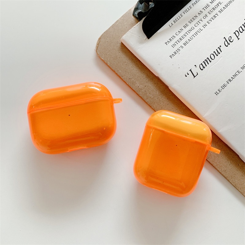 Soft Case TPU Transparan Fluorescent Cover AirPods 1 2 3 Pro