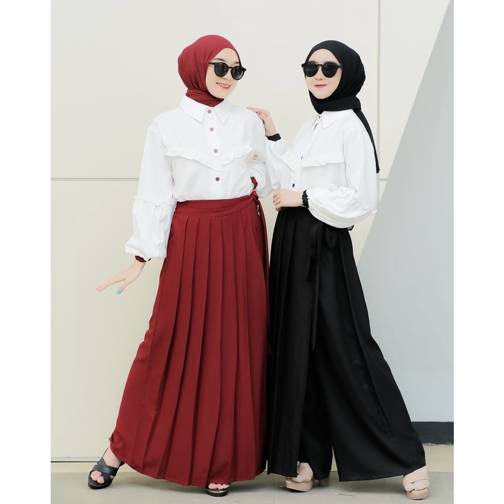 SET ROK CELANA KULOT NIKITA ANNUR AMBER KOREA STYLE KEMEJA TIFANI TWILL SET KERJA HITAM PUTIH TERBARU MIX WARNA PASTEL LUCU TREND TERKINI baju kerja wanita