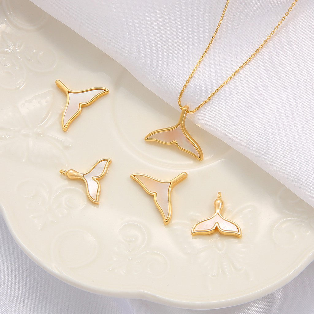 1Pc Charms metal Whale Tail 18K Gold Plated Making Pendant Fit Jewelry Finding  DIY Bracelet Necklace Accessories