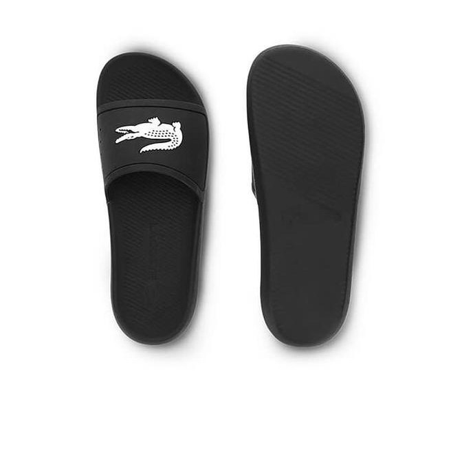 promo sendal lacoste slipper slip on slide rubber black original not bape terbaru