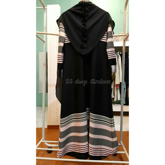 Gamis Hitam polos + strip Scuba