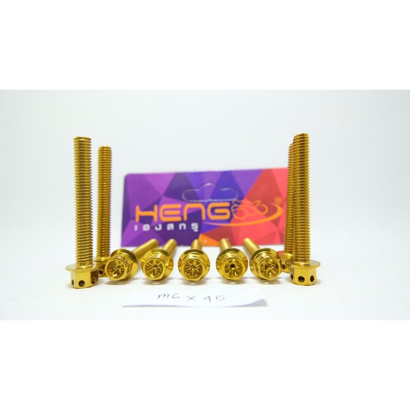 baut probolt flower gold silver HENG THAILAND m6x45 6x45 drat 10 panjang 4,5cm