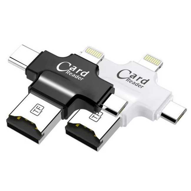 IDN TECH - Malloom OTG Card Reader 4 in 1 Lightning+Micro USB+USB Type C CR125