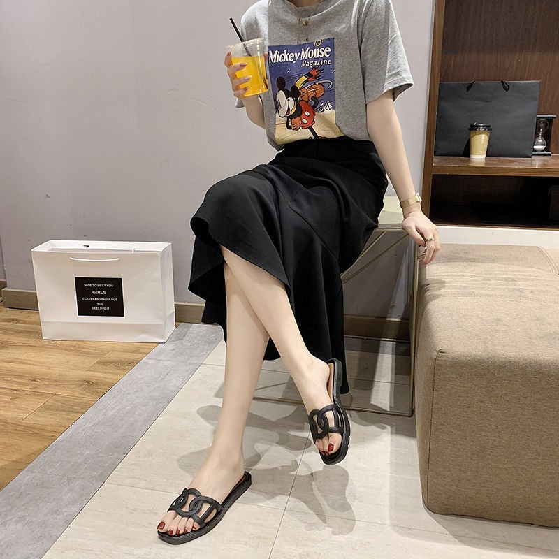 Sandal Slop Wanita Fashion Casual Slip On Trendy Tmall88