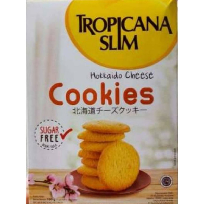 

Tropicana Slim Cookies Biskuit Diet Sugar free Halal Hokaido Cheese 100 gr Bebas Gula