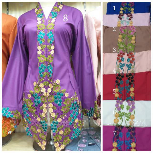 Kebaya bordir anggur ekslusive