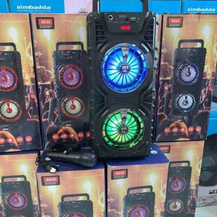 speaker Bluetooth SK 33 + mic high quality / speaker aktif SK 33  mic high bass - MM 8Q6